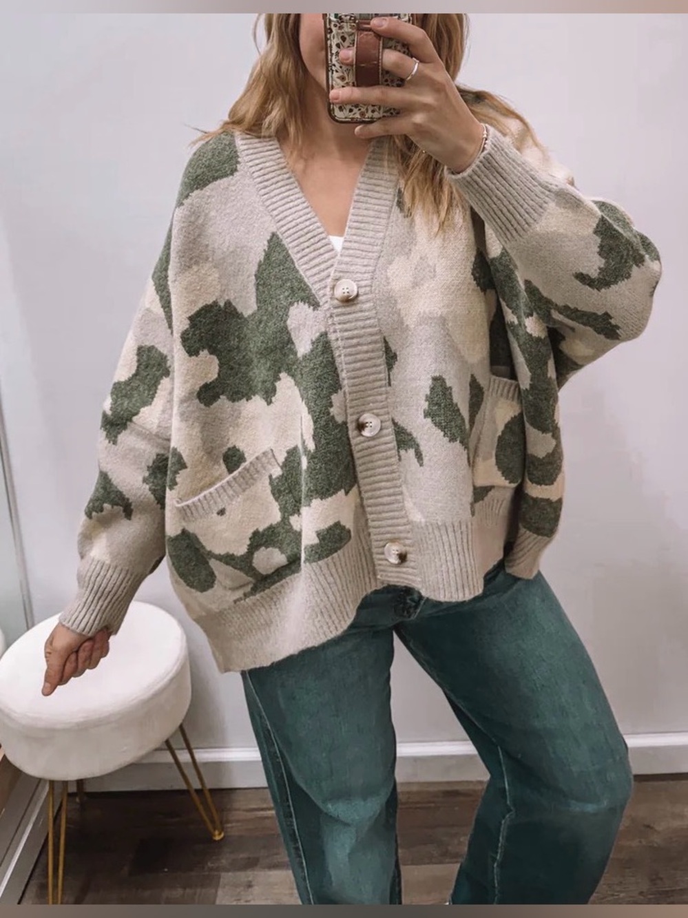 Bucket List Chunky Camo Cardigan
